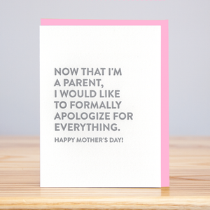 Formally Apologize Mother's Day Card