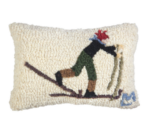 Back Country Skier Mini Pillow