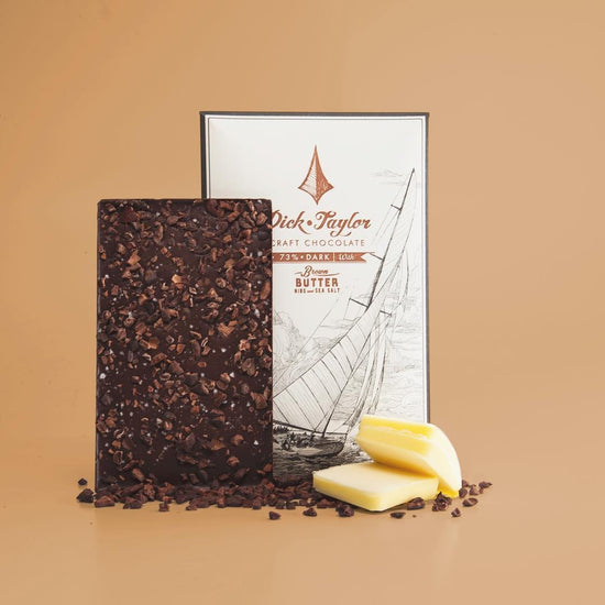 Brown Butter Nibs & Sea Salt Dark Chocolate Bar