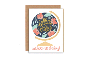 Welcome Baby Globe Card