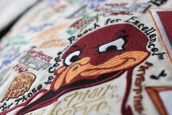 Virginia Tech Embroidered Pillow