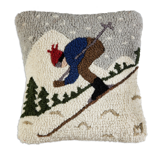 Downhill Skier Pillow