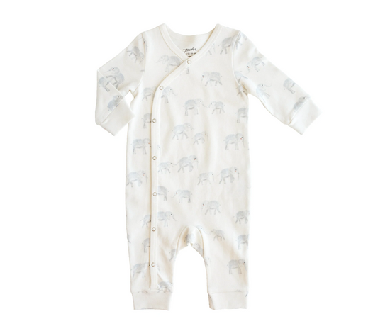 Elephant Organic Cotton Romper, 3-6m