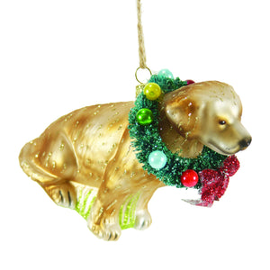 Festive Yellow Lab Ornament