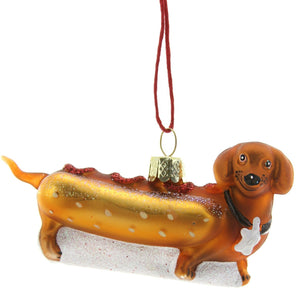 Weiner Pup Hot Dog Ornament
