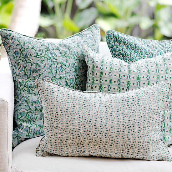 Marbella Emerald Linen Pillow