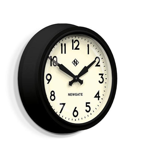 50's Retro Mid-Century Electric Wall Clock, Black