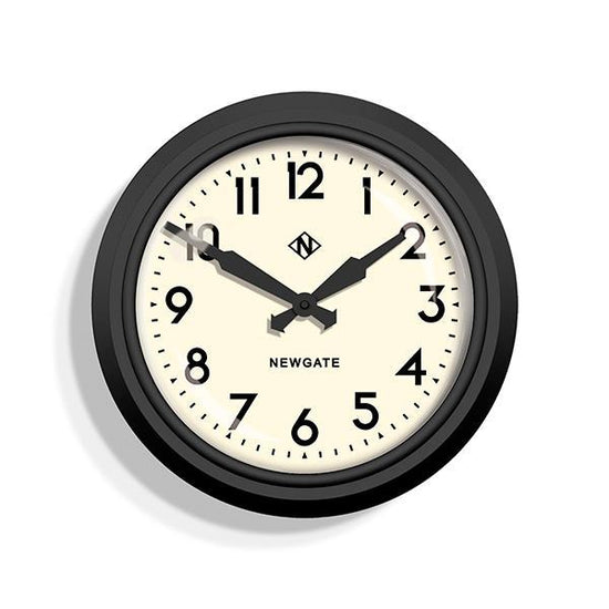 50's Retro Mid-Century Electric Wall Clock, Black