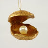 Gold Oyster with Pearl Ornament