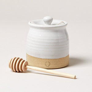 Beehive Honey Pot with Wooden Dipper