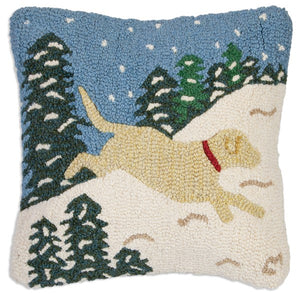 Snow Yellow Dog Pillow