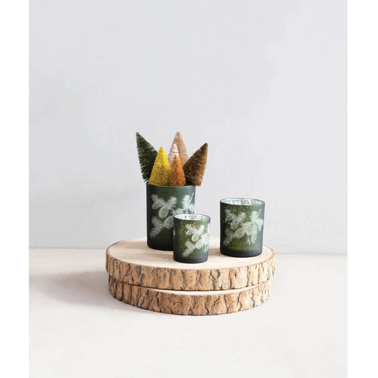 Green Pinecone Candle Holder