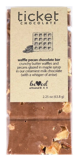 Waffle Pecan Milk Chocolate Bar