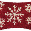 White Flakes on Red Mini Pillow