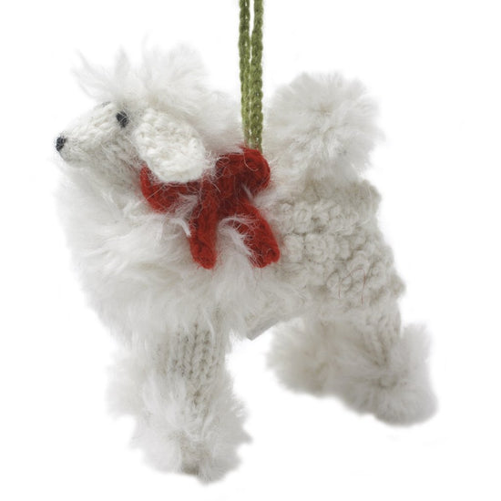 White Poodle Ornament