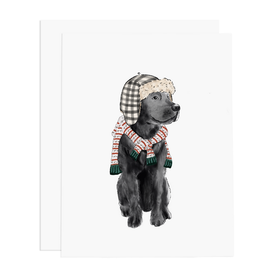 Candy Cane Black Lab Card