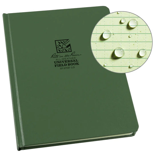 Green Hardcover Weatherproof Notebook