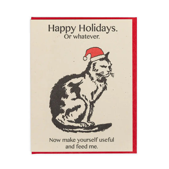 Cranky Holiday Cat Card