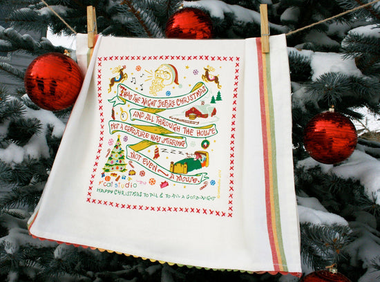 Night Before Christmas Dish Towel