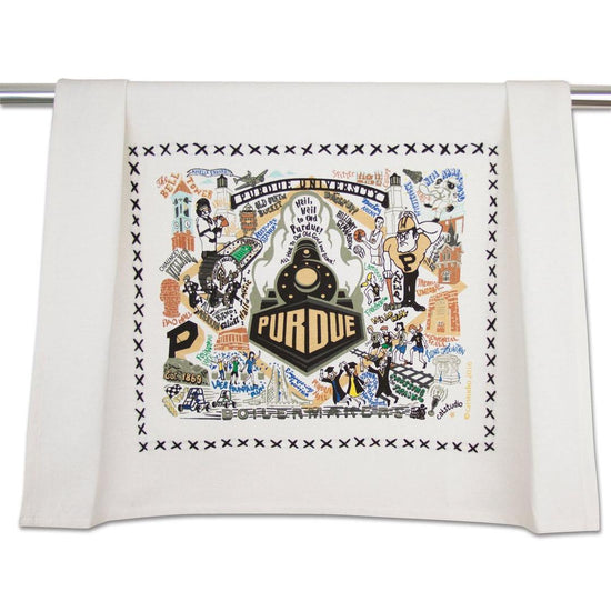 Catstudio Mackinac Island Michigan Embroidered Dish Towel - 20"x29" Cotton Souvenir & Kitchen Decor