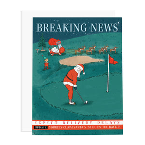 Santa Golfing Card