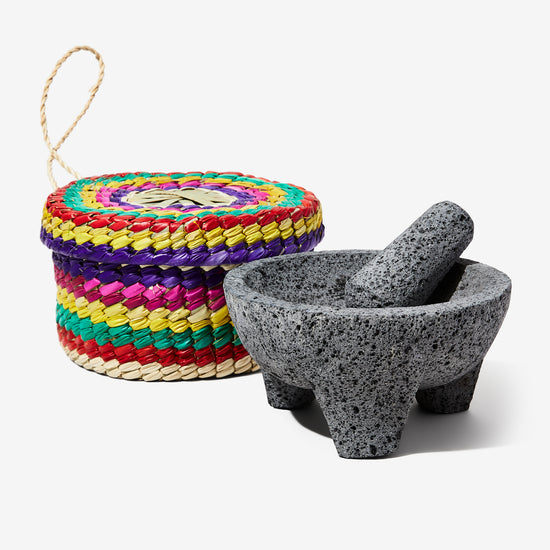 Molcajete With Tortilla Basket