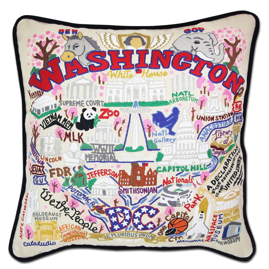 District of Columbia Embroidered Pillow